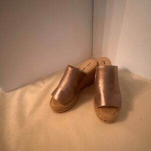 Karl Lagerfeld Bronze Wedge Sandals